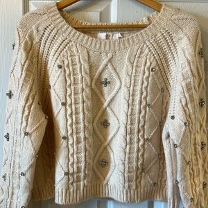 Anthropologie Astr The Label Cream Sweater